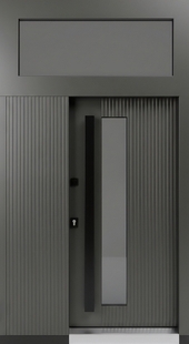 Входная группа с терморазрывом, МДФ RAL, остеклением, отбойниками и бугельными ручками